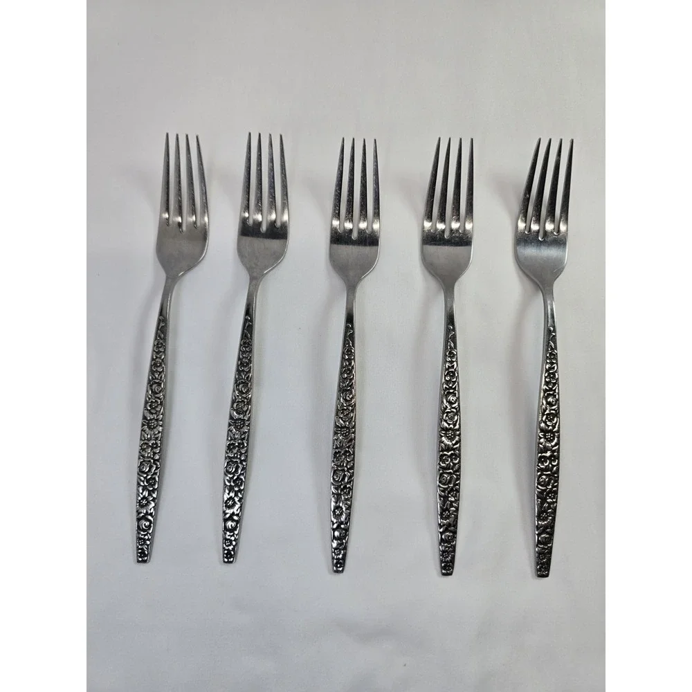 1847 Rogers Bros Flair 1956 Silverplate Dinner Fork Lot of 5 International
